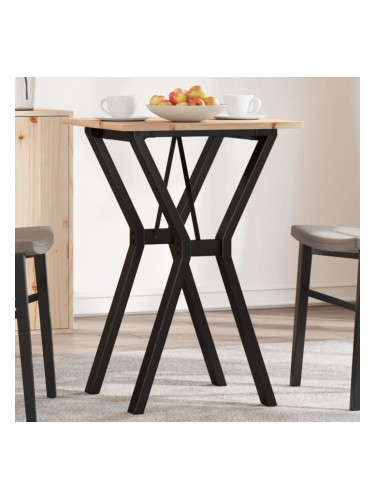 Sonata H Трапезна маса Y-образна рамка 50x50x75 см бор масив и чугун