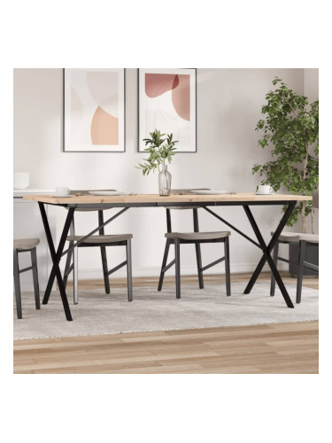 Sonata H Трапезна маса X-образна рамка 180x90x75,5 см бор масив и чугун