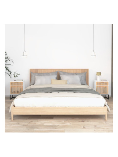 Sonata H Нощни шкафчета 2 бр бели 40x30x55,5 см инженерно дърво и желязо