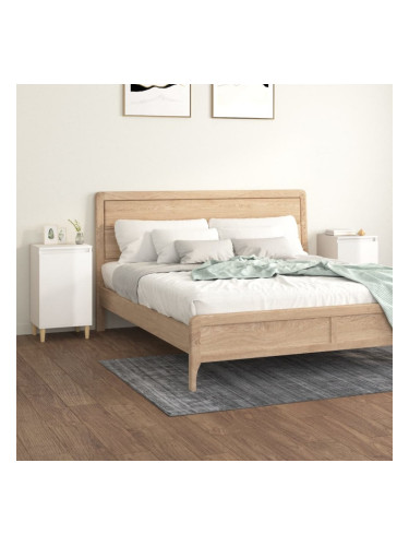 Sonata H Нощни шкафчета, 2 бр, бял гланц, 40x35x70 см, инженерно дърво