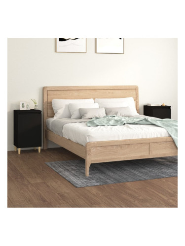 Sonata H Нощни шкафчета, 2 бр, черни, 40x35x70 cm, инженерно дърво