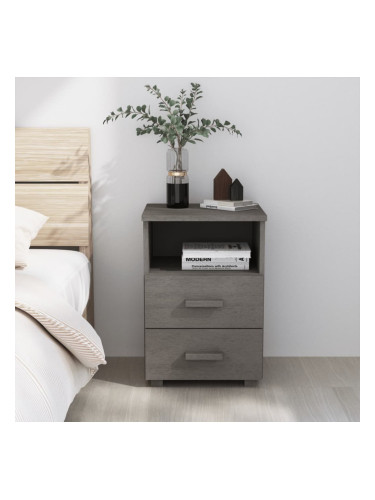 Sonata H Нощно шкафче HAMAR, светлосиво, 40x35x62 см, борово дърво масив