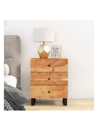 Sonata H Нощно шкафче 50x33x62 см масивна акация и инженерно дърво