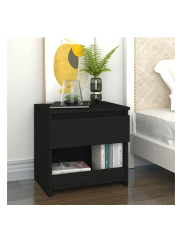 Sonata H Нощно шкафче, черно, 40x30x39 см, инженерно дърво