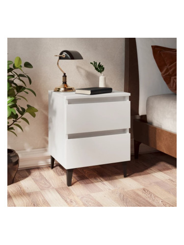 Sonata H Нощни шкафчета, 2 бр, бели, 40x35x50 см, инженерно дърво
