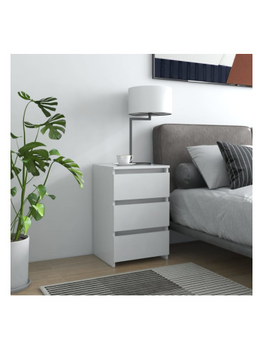 Sonata H Нощно шкафче, бяло, 40x35x62,5 см, инженерно дърво