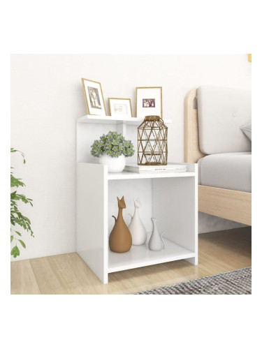 Sonata H Нощни шкафчета, 2 бр, бели, 40x35x60 см, инженерно дърво