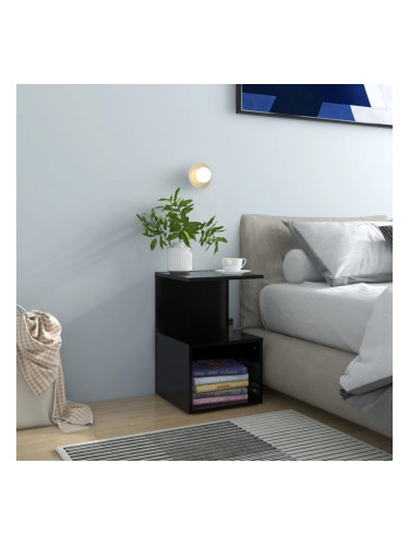 Sonata H Нощни шкафчета, 2 бр, черни, 35x35x55 см, инженерно дърво