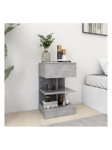 Sonata H Нощно шкафче, бетонно сиво, 40x35x65 см, инженерно дърво