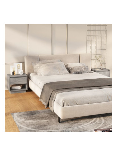 Sonata H Нощни шкафчета, 2 бр, бетонно сив, 45x34x44 см, инженерно дърво