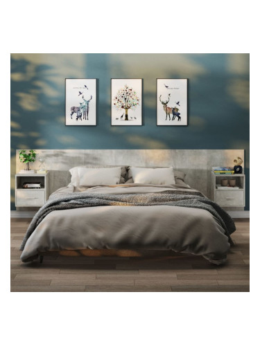 Sonata H Нощни шкафчета за стенен монтаж, 2 бр, бетонно сиви