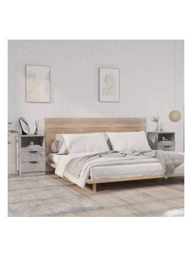 Sonata H Нощни шкафчета, 2 бр, бетонно сиво, инженерна дървесина