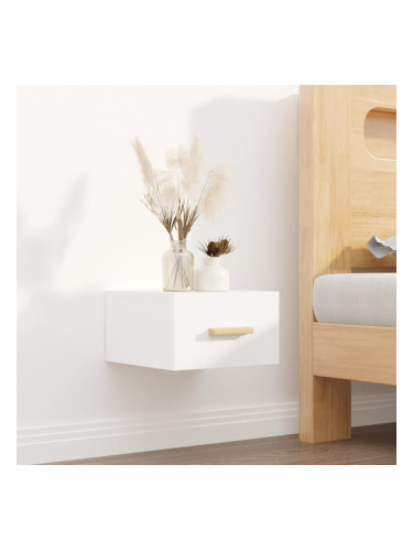 Sonata H Нощно шкафче за стенен монтаж, бяло, 35x35x20 см
