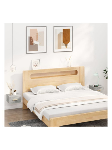 Sonata H Нощни шкафчета за стенен монтаж 2 бр бетонно сиви 35x35x20 см