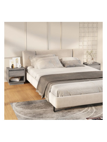 Sonata H Нощни шкафчета, 2 бр, сив сонома, 45x34x44 см, инженерно дърво