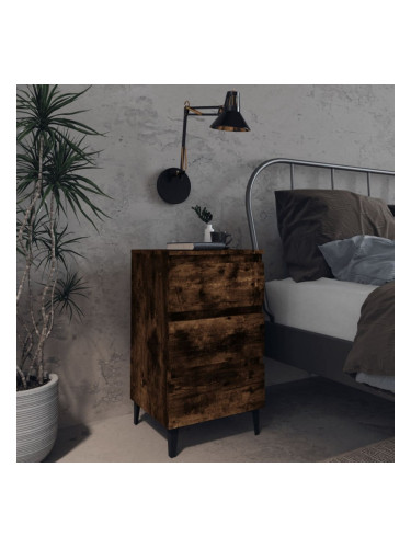 Sonata H Нощно шкафче с метални крака, опушен дъб, 40x35x69 см