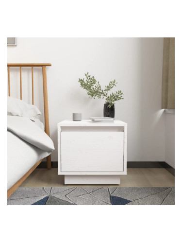 Sonata H Нощно шкафче, бяло, 35x34x32 см, борово дърво масив