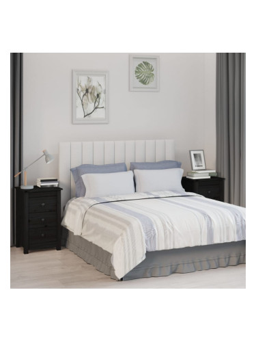 Sonata H Нощни шкафчета, 2 бр, черни, 40x35x61,5 см, борово дърво масив