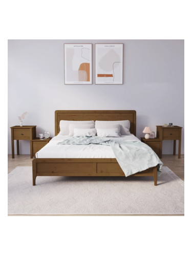 Sonata H Нощни шкафчета, 2 бр, меденокафяви, 79,5x38x65,5 см, бор масив