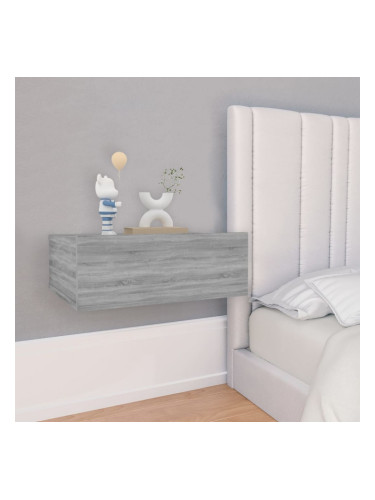 Sonata H Плаващо нощно шкафче сив сонома 40x30x15 см инженерно дърво