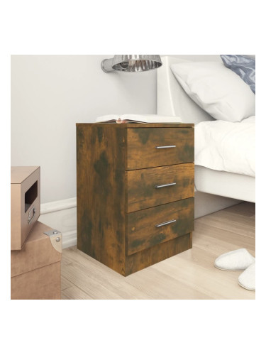 Sonata H Нощни шкафчета 2 бр опушен дъб 38x35x56 см инженерно дърво