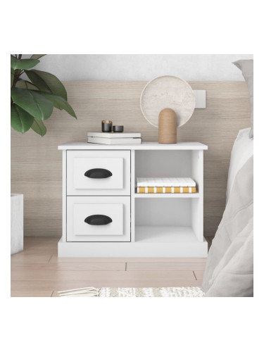 Sonata H Нощно шкафче, бяло, 60x35,5x45 см