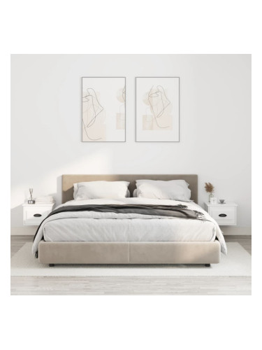 Sonata H Нощни шкафчета за стенен монтаж, 2 бр, бели, 41,5x36x28 см