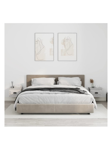 Sonata H Нощни шкафчета за стенен монтаж, 2 бр, сив сонома, 41,5x36x28см