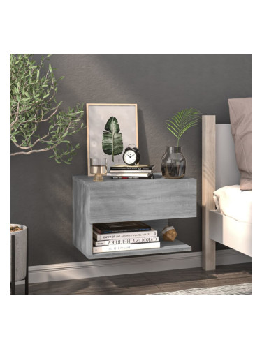 Sonata H Нощно шкафче за стенен монтаж, сив сонома