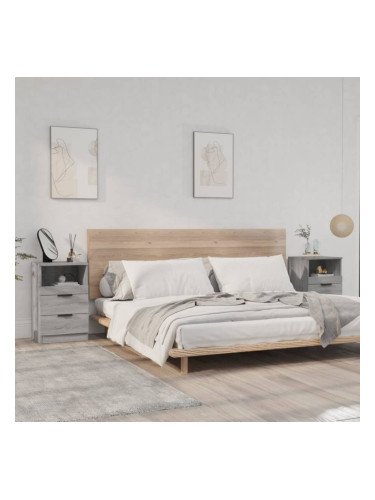 Sonata H Нощни шкафчета, 2 бр, сив сонома, инженерно дърво