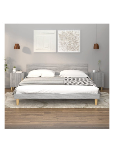 Sonata H Нощни шкафчета, 2 бр, сив сонома, инженерно дърво