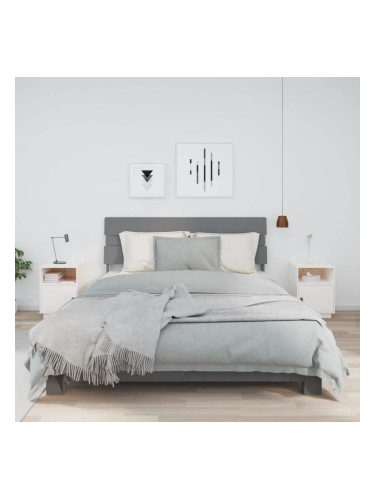 Sonata H Нощни шкафчета, 2 бр, бели, 40x34x55 см, борово дърво масив