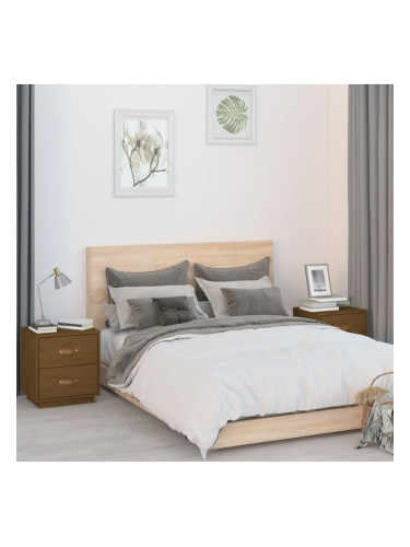 Sonata H Нощни шкафчета, 2 бр, меденокафяви, 40x34x45 см, бор масив