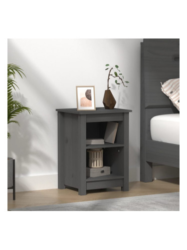 Sonata H Нощно шкафче, сиво, 40x35x55 см, борово дърво масив