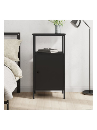 Sonata H Нощно шкафче, черно, 41x31x80 cm инженерно дърво