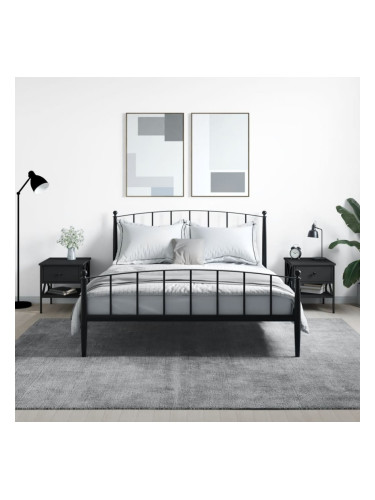 Sonata H Нощни масички, 2 бр, черни, 40x42x45 см, инженерно дърво