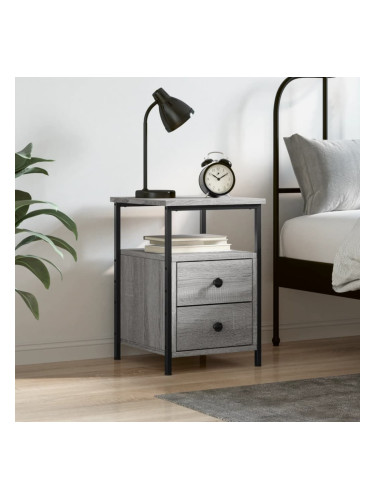 Sonata H Нощно шкафче, сив сонома, 34x35,5x50 см, инженерно дърво