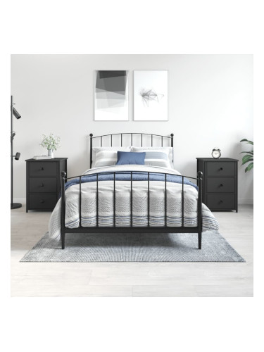 Sonata H Нощни шкафчета 2 бр черни 40x36x60 см инженерно дърво