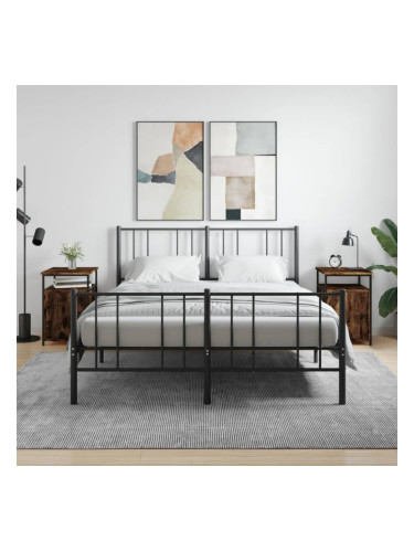 Sonata H Нощни шкафчета 2 бр опушен дъб 40x42x60 см инженерно дърво