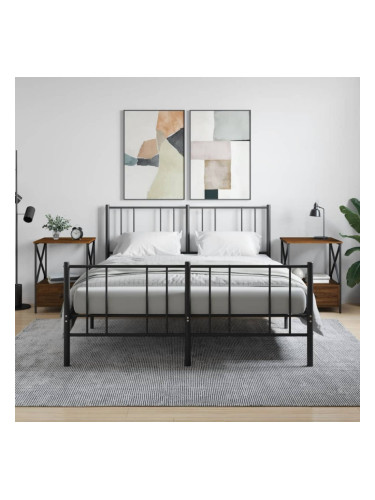 Sonata H Нощни масички, 2 бр, кафяв дъб, 50x41x65 см, инженерно дърво