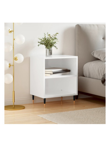 Sonata H Нощно шкафче бял гланц 40x30x50 см инженерно дърво