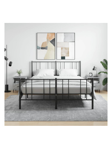 Sonata H Нощни шкафчета 2 бр бетонно сиво 40x35x47,5 см инженерно дърво