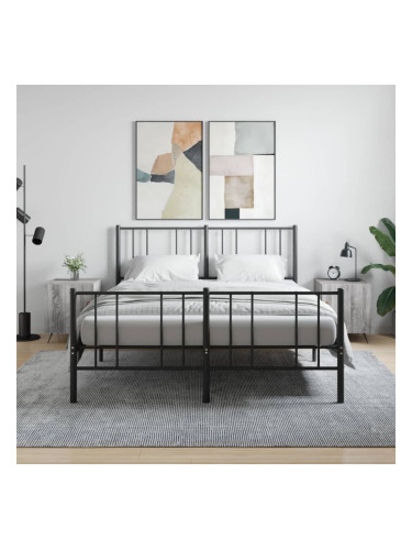 Sonata H Нощни шкафчета, 2 бр, сив сонома, 40x40x50 см, инженерно дърво