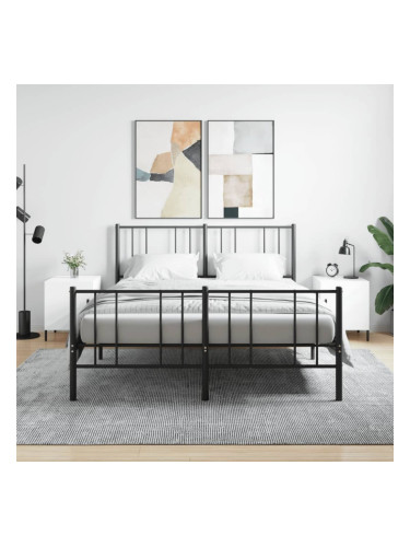 Sonata H Нощни шкафчета 2 бр бял гланц 40x40x50 см инженерно дърво