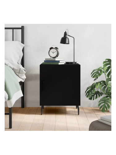 Sonata H Нощно шкафче, черно, 40x40x50 см, инженерно дърво