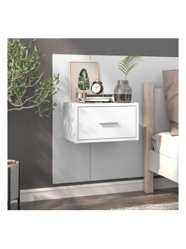 Sonata H Нощно шкафче за стенен монтаж, бял гланц
