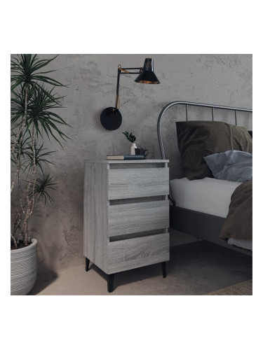 Sonata H Нощно шкафче с метални крака, сив сонома, 40x35x69 см