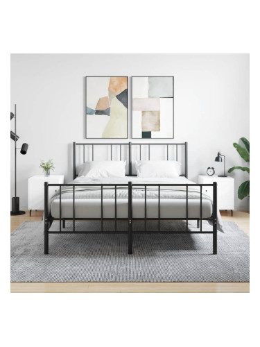 Sonata H Нощни шкафчета 2 бр бял гланц 40x40x50 см инженерно дърво