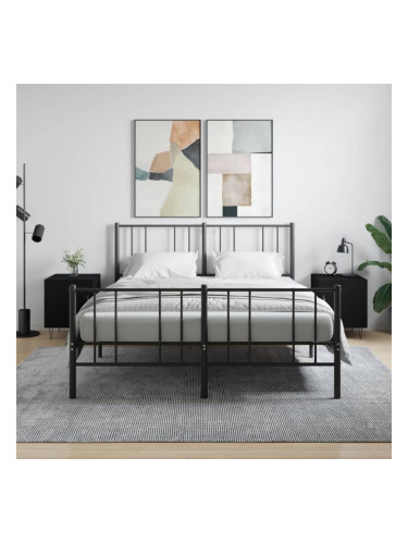 Sonata H Нощни шкафчета 2 бр черни 40x40x50 см инженерно дърво