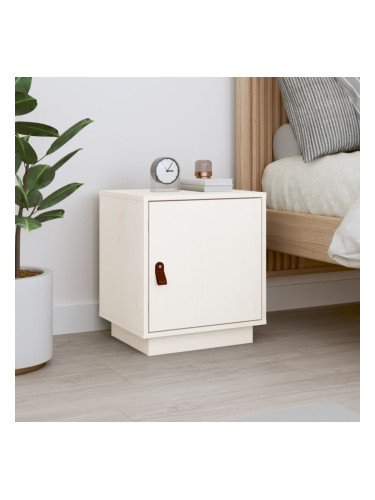 Sonata H Нощно шкафче, бяло, 40x34x45 см, борово дърво масив